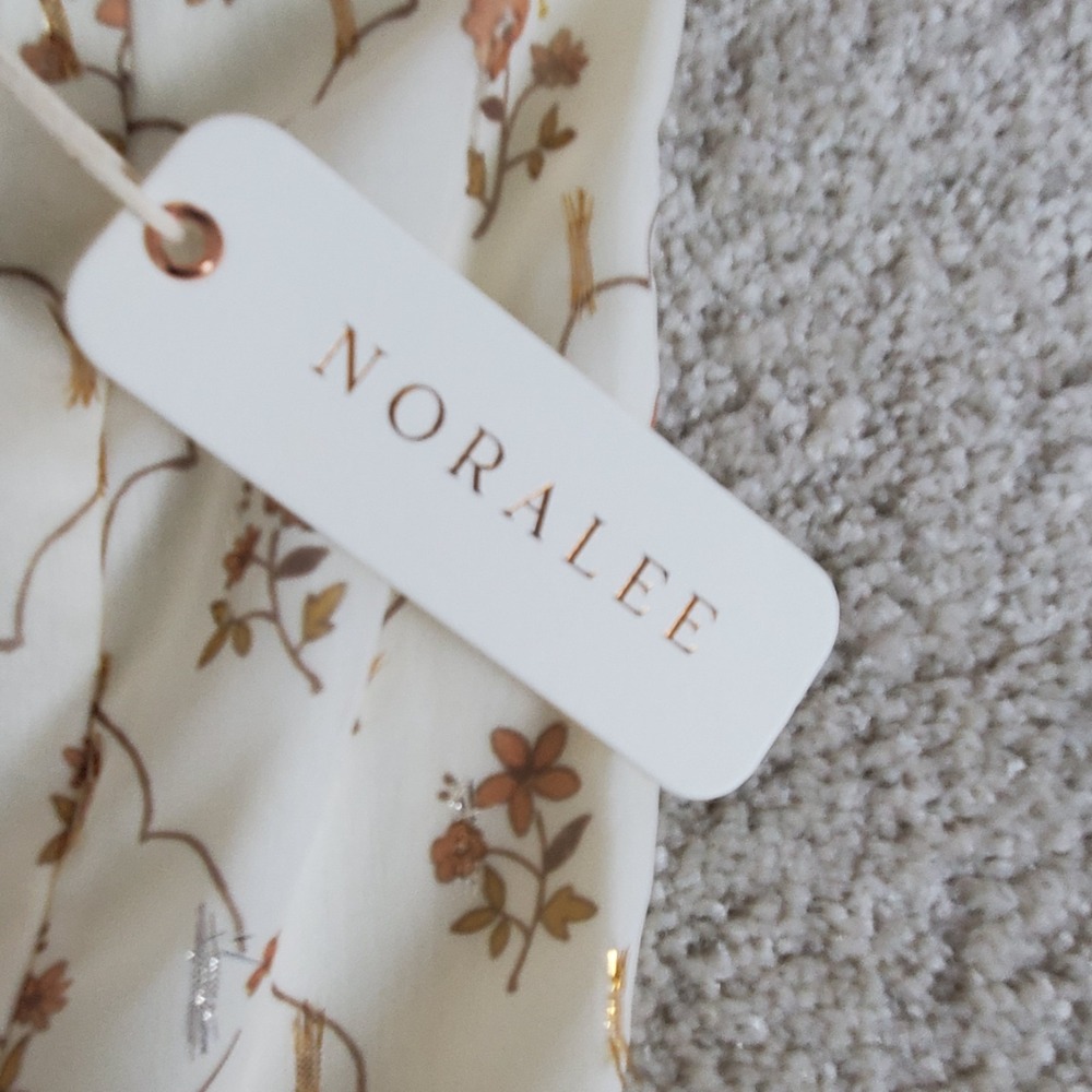 Noralee Women's Nancy Dress Size XS Floral With Metallic Thread Romantic NWTG - Picture 11 of 16